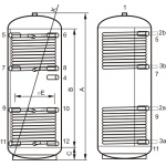 Concept 2WT-0750-00 puffertartály, két hőcserélős - 750 literes